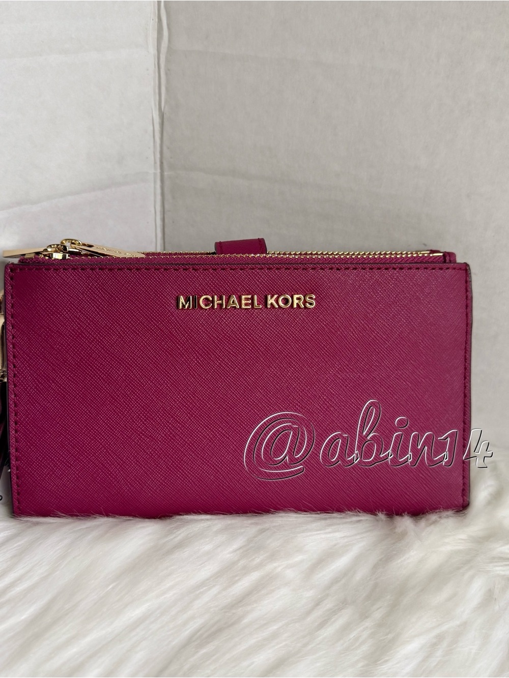 NWT Michael Kors Double Zip Leather Wallet Wristlet Clutch
